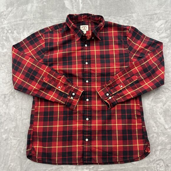 Brooks Brothers Red Fleece Plaid Shirt Mens XL Pink Checkered Business Casual - Picture 1 of 11